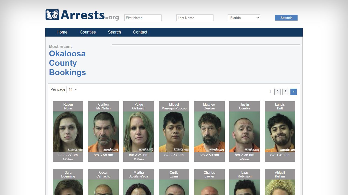 Okaloosa County Arrests and Inmate Search